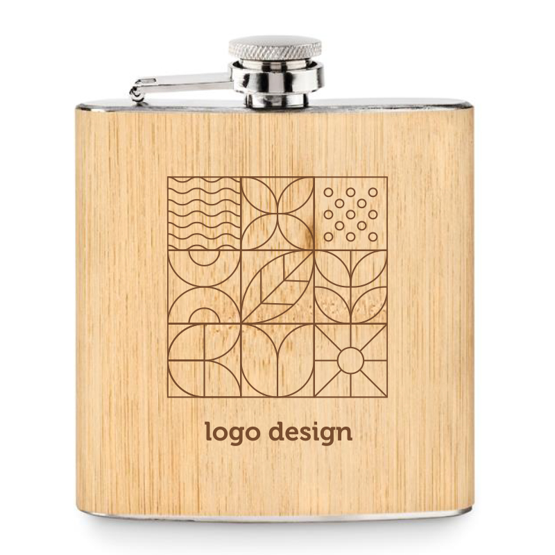 Hip flask bamboo